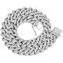 GOLD IDEA JEWELRY 20mm Hip Hop Stainless Steel VVS Lab Diamonds Iced Out Miami Cuban Link Chain