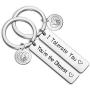 TOGON Couple Keychains I Tolerate You Keychain Youre The Okayest Boyfriend Girlfriend Jewelry Friend Gifts for Him and Her,Valentines Day Birthday Gifts