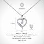 Women 925 Sterling Silver heart necklace - Billie Bijoux “You Are the Only One” Love Platinum Plated CZ Diamond pendant Necklace Gift for Women Girls Valentines Day Mothers Day