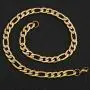 HZMAN Men Women 24k Real Gold Plated Figaro Chain Stainless Steel Necklace, Wide 5mm 7mm 9mm 13mm HZMAN Men Women 24k Real Gold Plated Figaro Chain Stainless Steel Necklace, Wide 5mm 7mm 9mm 13mm