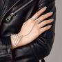 Yalice Gothic Finger Bracelet Ring Vintage Hand Chains Punk Slave Finger Chain Jewelry for Women and Girls (Silver)