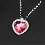 QEPOL Titanic Heart of The Ocean Neckalce Jewelry Silver Love Heart of Ocean Pendant Necklaces Made with Created Blue Sapphire Crystals Eternal Love- Valentines Day Gifts