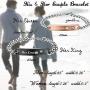 Jstyle 4Pcs Couple Necklace Bracelets Matching Set for Women Men Love Heart Pendant Necklace His & Hers Bracelets Couple Gift