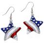 PammyJ American Flag Star Dangle Earrings
