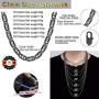 ChainsHouse Byzantine Chain Link Necklace for Men Women, 6mm/8mm/10mm Width, 18-30inch Length, 316L Stainless Steel/18K Real Gold Plated Mens Bracelet Jewelry