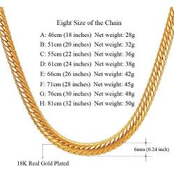 MMTTAO 18K Gold Plated Mens Cuban Curb/Figaro/Snake Chain Link Necklace for Pendant Men Women 5MM/6MM Wide Hip Hop Hiphop Mens Fashion Jewelry Gifts with 18K Stamp, 18Inches-32Inches