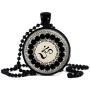 Tattooshe Namaste Om Yoga Necklace Glass Cabochon Pendant Ohm Buddha Mandala Symbol Dome Art Gift