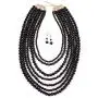 Multi Beaded Bubble Statement Necklace - Round Ball Chunky Drape Bib Collar Marbled, 7 Layer Long Multi Beaded Bubble Statement Necklace - Round Ball Chunky Drape Bib Collar Marbled, 7 Layer Long