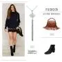 S925 Sterling Silver Long Chain Necklace for Women Statement Pendant Fringe Sweater Necklaces