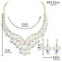 SP Sophia Collection Womens Bridal Teardrop Filigree Austrian Crystal Necklace and Earring Jewelry Set