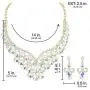 SP Sophia Collection Womens Bridal Teardrop Filigree Austrian Crystal Necklace and Earring Jewelry Set