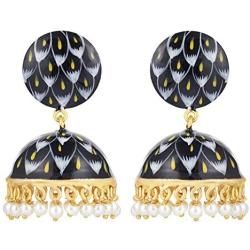 Aheli Jhumka Jhumki Enamel Earrings Indian Traditional Bollywood Ethnic Fashion Jewelry for Women