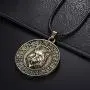 Wolf Necklace for Men, Norse Viking Wolf Head Pendant Necklace with 23.6” Chain, Viking Runes Coin Wolf Amulet Necklace, Retro Wolf Totem Necklace, Punk Animal Wolf Jewelry Gift for Men Boys Wolf Necklace for Men, Norse Viking Wolf Head Pendant Necklace with 23.6” Chain, Viking Runes Coin Wolf Amulet Necklace, Retro Wolf Totem Necklace, Punk Animal Wolf Jewelry Gift for Men Boys