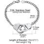PROSTEEL Stainless Steel Bracelet/Anklet for Men Women Teens, Handcuffs Design Best Friend Bracelet, Silver/Gold/Black Tone, Hypoallergenic, Come Gift Box