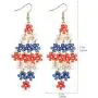 Lux Accessories Xmas Christmas Holiday Red Blue White Acrylic Flower Layered Goldone Dangle Earrings Lux Accessories Xmas Christmas Holiday Red Blue White Acrylic Flower Layered Goldone Dangle Earrings