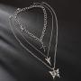 Dainty Unique Punk Layering Chain Choker Necklace Boho Jewelry Set Layered Butterfly Cross Pendant Statement Chunky Chain Necklace Festival Statement Necklace for Women Men