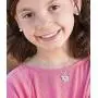 Girls''Big Sis'' or''Lil Sis'' Flower Necklace with Pink CZ Heart Charm, 14''