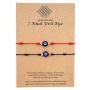 EunWow Womens 2pcs 7 Knot Evil Eye Bracelet Lucky Hand Painted Evil Eye Bracelet Adjustable Bracelet Friendship Bracelet Gift for Women