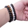 WRCXSTONE Natural 8mm Gorgeous Semi-Precious Gemstones Healing Crystal Stretch Beaded Bracelet Unisex