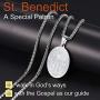 ChainsPro St. Benedict Necklace for Men, Catholic Medallion Pendant with Chain, Prayer Jewelry Gift, 18K Gold Plated/Stainless Steel (Send Gift Box)