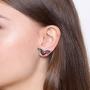 Controse Red Winged Heart with Keyhole Earrings