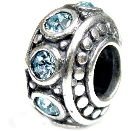 Queenberry Sterling Silver Simulated Birthstone European Style Bead Charm Queenberry Sterling Silver Simulated Birthstone European Style Bead Charm