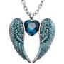 Szxc Womens Guardian Angel Wings Heart Pendant Necklace Biker Jewelry 18''+2''