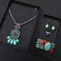 MAYTRY Original Woven Turquoise Necklace 4-Piece Set-Turquoise Necklace, Turquoise Bracelet, Turquoise Earrings, Turquoise Ring, Personalized Fashion Set MAYTRY Original Woven Turquoise Necklace 4-Piece Set-Turquoise Necklace, Turquoise Bracelet, Turquoise Earrings, Turquoise Ring, Personalized Fashion Set