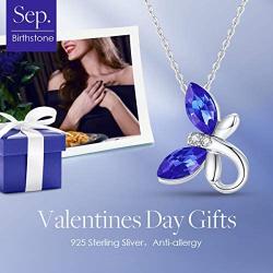 CDE Birthstone Butterfly Pendant Necklace Silver Tone/Gold Tone Necklace for Women 925 Sterling Silver Necklace Hypoallergenic Sparkling Crystals Birthday Valentines Day Jewelry Gifts for Wife Girl