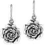 Sweet Blooming Rose .925 Sterling Silver Dangle Earrings Sweet Blooming Rose .925 Sterling Silver Dangle Earrings