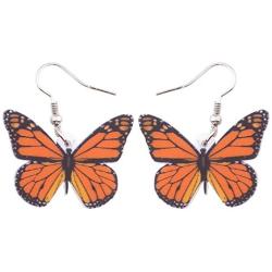 DUOWEI Acrylic Cute Small Morpho Butterfly Earrings Dangle Drop Insect Summer Spring Jewelry Gifts for Women Young Girls Teens