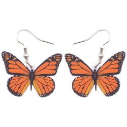 DUOWEI Acrylic Cute Small Morpho Butterfly Earrings Dangle Drop Insect Summer Spring Jewelry Gifts for Women Young Girls Teens