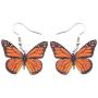 NEWEI Acrylic Flying Butterfly Dangle Earrings Big Long Drop Hook Insect Jewelry For Women Girl Gift Charm