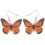 NEWEI Acrylic Flying Butterfly Dangle Earrings Big Long Drop Hook Insect Jewelry For Women Girl Gift Charm