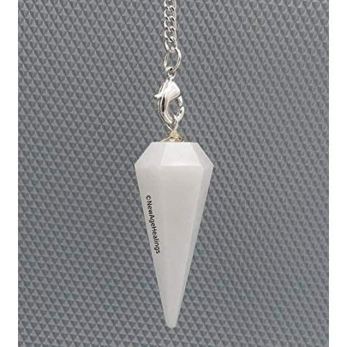 Amazing Gemstone Crystal Pendulum for Divination - Dowsing Pendulum Necklace with Chakra Chain and Crystal Ball for Reiki Healing and Crystal Grid Meditation