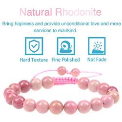 LPBeads 8mm Unisex Natural Gemstone Adjustable Bracelet with Jewelry Bag