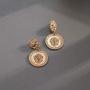 Zinc Alloy Lion Portrait Dangle Earrings Ethnic Grometric Earrings Women Party Jewelry