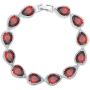 SELOVO Wedding Bridal Teardrop Bracelet Chain Link Cubic Zirconia Silver Tone