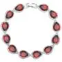SELOVO Wedding Bridal Teardrop Bracelet Chain Link Cubic Zirconia Silver Tone