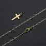 Joxevyia Cross Necklace for Boy 14K Gold Filled Stainless Steel Small Cross Pendant with Cuban Chain Necklace Simple Faith Jewelry for Men Women Girls 16-24 Inches