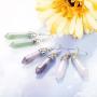 FIBO STEEL Quartz Stone Dangle Earrings for Women Healing Chakra Gemstone Earring Healing Crystal Earring Jewelry Set