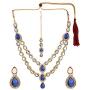 Efulgenz Indian Layered Traditional Bollywood 14 k Gold Plated Red Green Faux Kundan Bridal Necklace Earrings Maangtika Wedding Jewelry Set