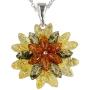 HolidayGiftShops Sterling Silver and Baltic Multicolored Amber Pendant Autumn