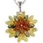 HolidayGiftShops Sterling Silver and Baltic Multicolored Amber Pendant Autumn HolidayGiftShops Sterling Silver and Baltic Multicolored Amber Pendant Autumn