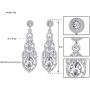 mecresh Teardrop Crystal Chandelier Dangle Earrings for Women in Silver Gold Black Champagne Red