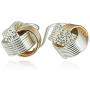 Exclusive Design Two Tone 925 Sterling Silver & 14k Gold Filled Love Knot Earrings