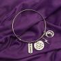 AKTAP Lineman Gifts Lineman Wife Jewelry Every Day I Put My Heart on The Line Expandable Charm Bangle Bracelet for Lineman Wife,Lineman Mom,Lineman Girlfriend
