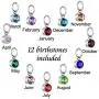 Dletay Heart Cremation Necklace for Ashes Angel Wing Urn Necklace with 12 PCS Birthstones-God Has You in His Arms, I Have You in My Heart