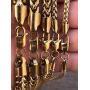 HarlemBling Mens Real Solid Franco Chain - 14k Gold Over Stainless Steel - 3mm 4mm 5mm 6mm 8mm - 18-30''