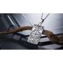 4ZOM Silver Stainless Steel X Wheel of Fortune Tarot Card Pendant Necklace